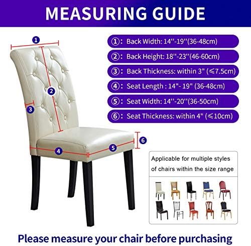 Stretch Chair Covers for Dining Room Set of 6, Removable Washable