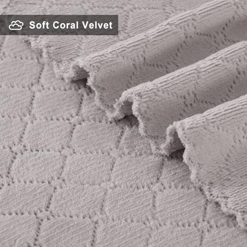 Homaxy 12 Pack Kitchen Coral Velvet Dish Cloths(10 x 20 Inches, Grey)