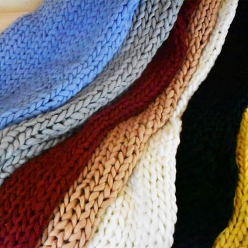 GOLD TEXTILES Chunky Knit Blanket (50 x 60 Inches) Warm Soft Cozy for
