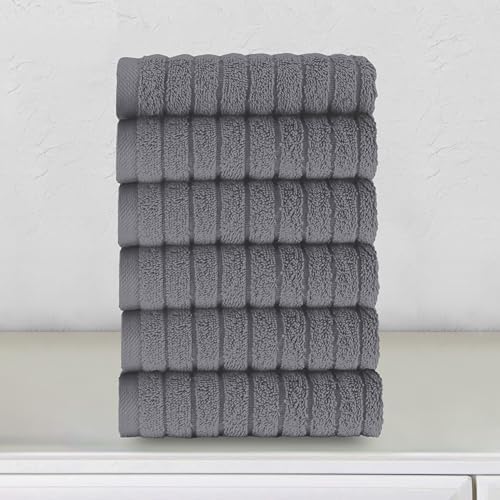 Elegant Comfort 100% Turkish Cotton Corduroy Ribbed Luxury Washcloths