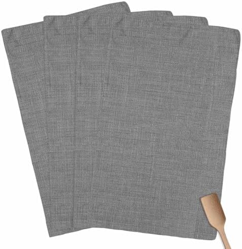 Kitchen Towels Dish Cloths 4 Pack 18x28in,Classic Solid Gray Super