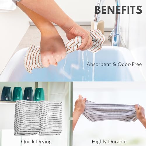 Kitchen Dish Cloths, Set of 12 Assorted Dishcloths for Washing Dishes