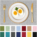 Placemats Set of 4, Cotton Linen Blend Cloth Place Mats, Light Gray