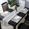 Grey White Stripes Table Mats Set of 4 With Table Runner 90 Inches