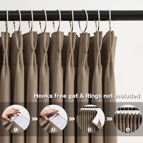 KEQIAOSUOCAI Pinch Pleated Blackout Curtains 120 Inch Long 2 Panels