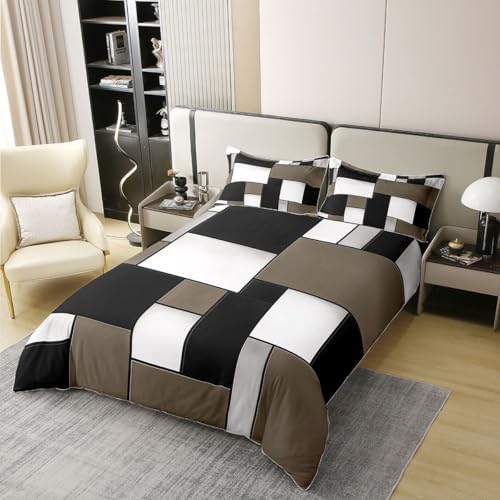 jejeloiu Geometric Duvet Cover 100% Cotton King Size Modern Art