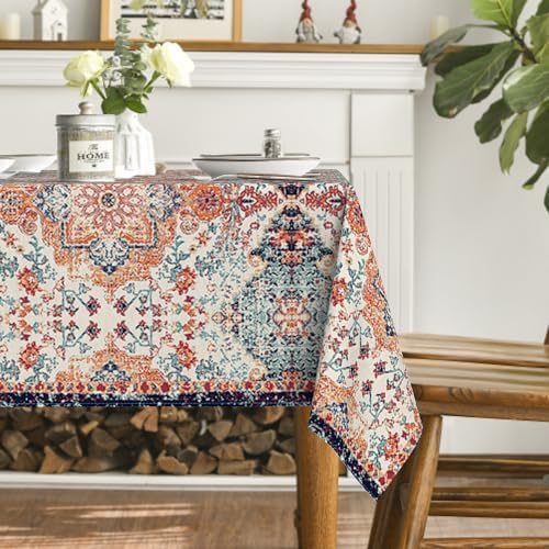 Horaldaily Boho Bohemia Style Tablecloth, 60x60 Inch Square