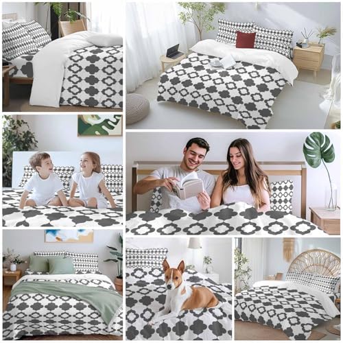 Vintage Bohemia Duvet Cover Set, Abstract Geometric Art Simple Boho