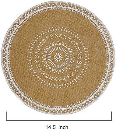 Round Placemats Set of 4, Dining Winter Modern Dinner Braided Beige