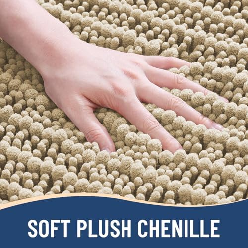 Arotive Luxury Chenille Bathroom Set, Bath Rug (47" x 20") and