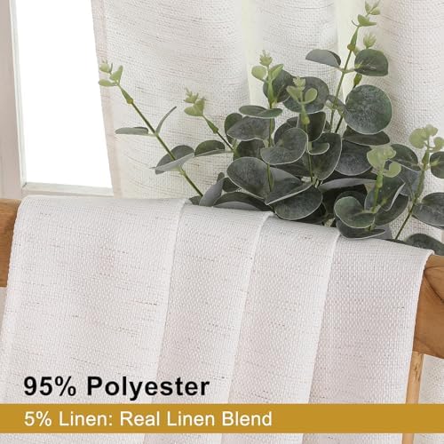 OWENIE Bob Natural Curtains 72 Inch Length 2 Panels Set for Living