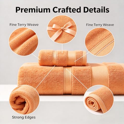 Cotton Towel Set, Quick Dry Decorative Towels for Bathroom,Dark