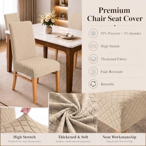 Chair Covers for Dining Room Stretch Jacquard Slipcovers for Kitchen