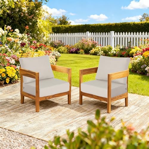 23.5"x27" Outdoor Deep Seat Patio Cushions Set of 2, Deep Seat Bottom