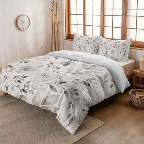 3 Pieces Bedding Set King Size, Vintage Botanical Soft Duvet Covers