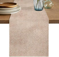 Beige Burlap Texture Table Runner 108 Inches Long, Farmhouse Nature