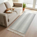 Grey Striped Hallway Runner Rug 2'x5', Gray Ombre Farmhouse Stripes
