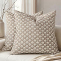MIULEE Floral Print Decorative Pillow Covers 20x20, Light Taupe