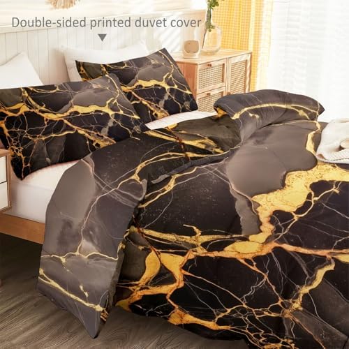 Dark Gray Print Duvet Cover, Abstract Stone Texture Pattern Soft
