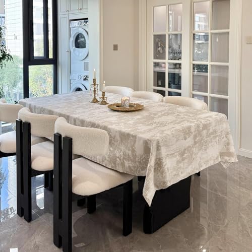 Table Cloth for Rectangle Tables, Jacquard Washable Waterproof