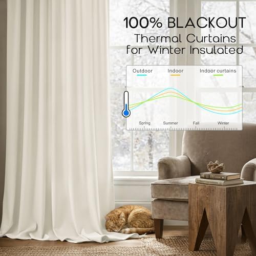 Warm Beige Polished Blackout Curtains - Modern Elegant Subtle Linen