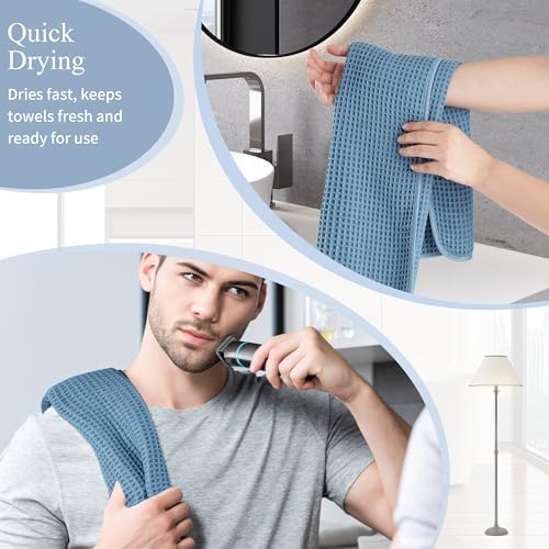 Microfiber Waffle Hand Towels, 2 Pieces, Soft, Absorbent, Fast Drying