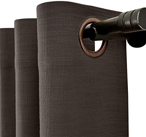 cololeaf 52 Inch Width by 96 Inch Length Natural Linen Blended Curtain