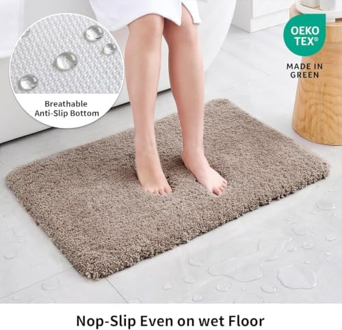Disolla Taupe Grey Bathroom Runner Rug 24x59, Soft Plush Large Bath