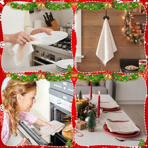 Hahafelt 12 Pcs Christmas Kitchen Towels 15.8 x 23.6 Inch, Nativity