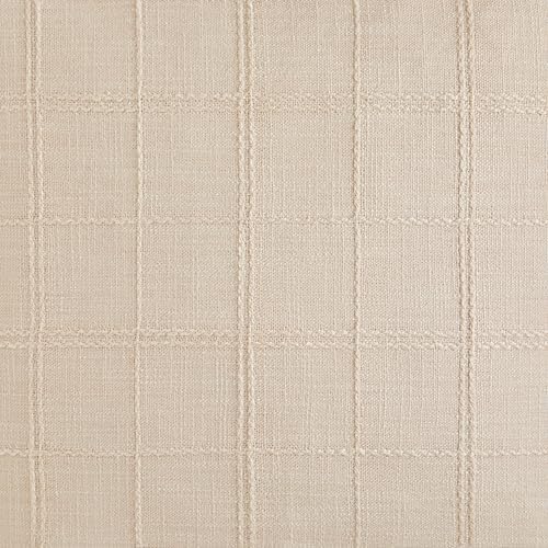 ZeeMart Linen Checked Farmhouse Table Runner, 13x90 Inches Neutral