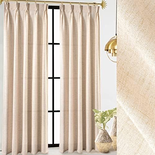 DriftAway Pinch Pleat Linen Textured Semi Sheer Solid Farmhouse and