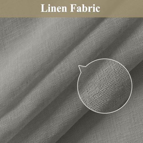 Frelement Linen Sheer Curtains for Living Room Bedroom Pinch Pleated