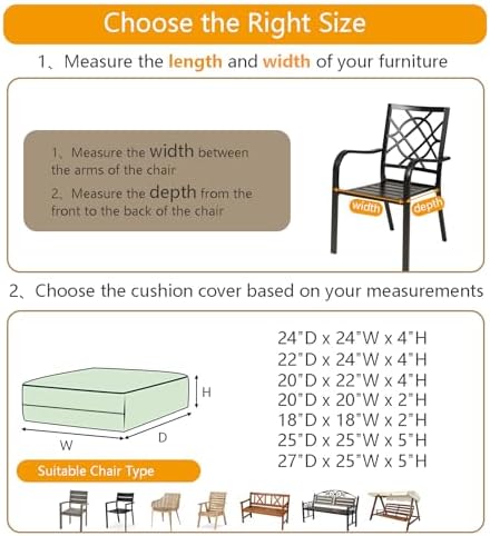 Oslimea Outdoor Cushion Covers Replacement 22x22x3 inch, Tan, 4 Pack