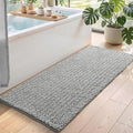 DEXI Chenille Bathroom Runner Rugs 60x24, Bath Mat Non Slip, Light