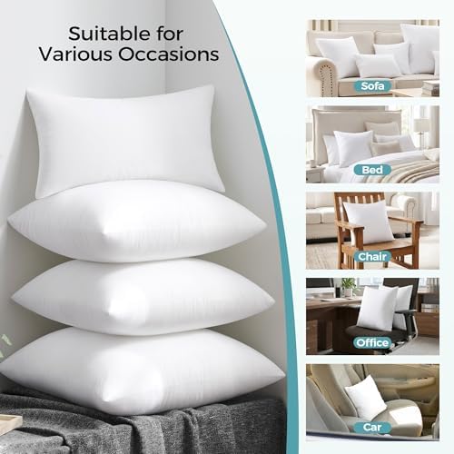 puredown® 18x18 Throw Pillow Inserts Set of 2 – Supportive & Fluffy