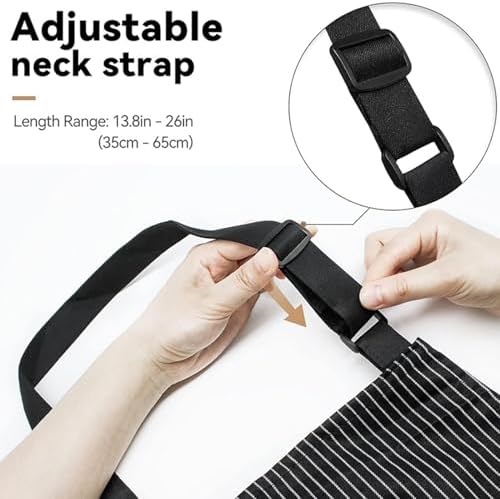 Adjustable Bib Cooking Apron with 2 Pockets for Men and Women