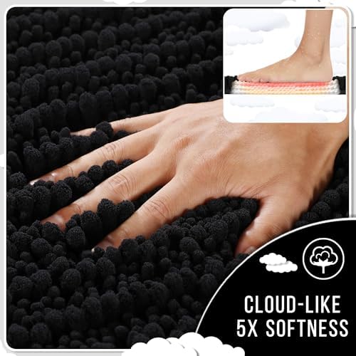Yimobra Chenille Bath Mat Set – Non-Slip, Ultra Soft Absorbent