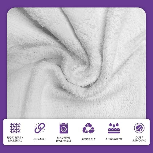 100% Cotton Terry Towels Cleaning Cloths, 5 lb Box - 60 Count