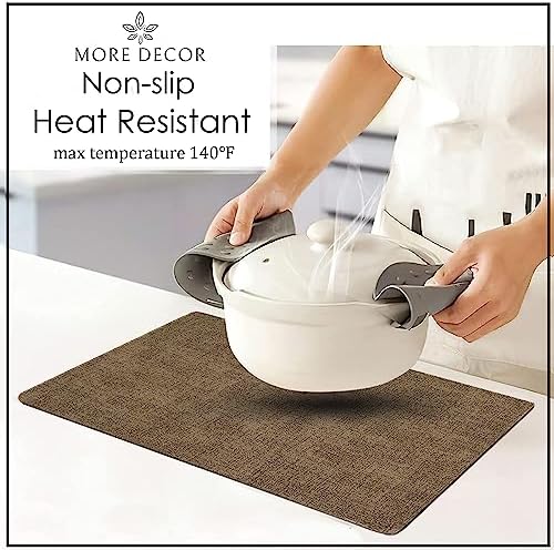 More Décor Faux Leather Placemats Set of 6 for Dining Table