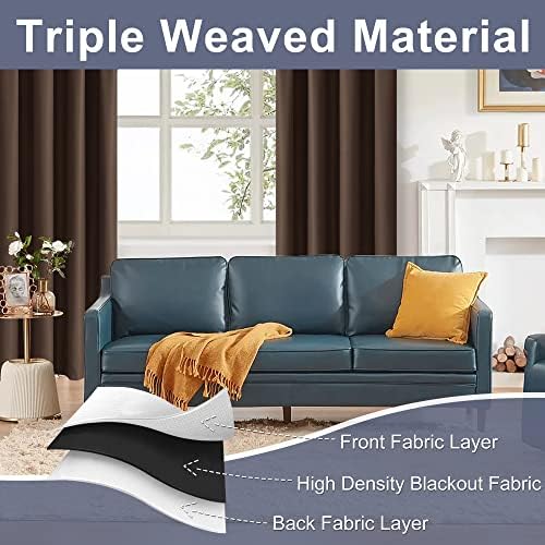 JIUZHEN Blackout Curtains for Bedroom Living Room 60 x 72 Inches Long