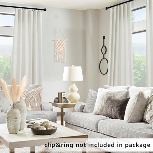 KOUFALL 108 Inch Curtains,Light Filtering Linen Semi Sheer Curtains