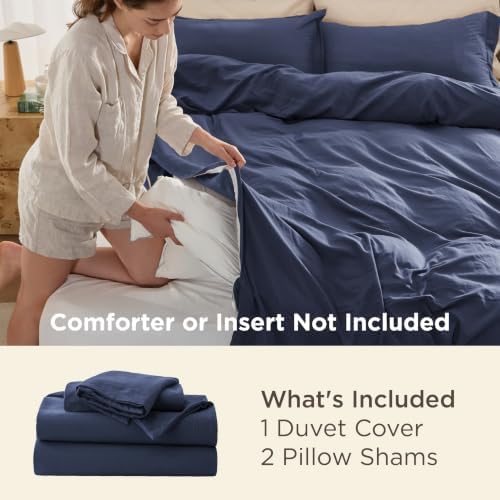 Bedsure Prewashed Oversized King Duvet Cover, Cotton-Like Soft Set