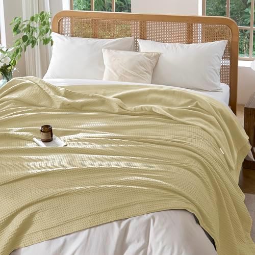 CHUFFED Cotton Waffle Blanket King Size - Plush Milk Velvet &