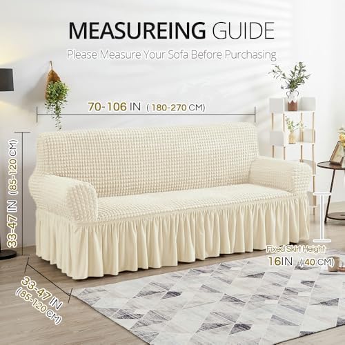 NICEEC Sofa Covers Beige Couch Cover Stretch Sofa Slipcovers with
