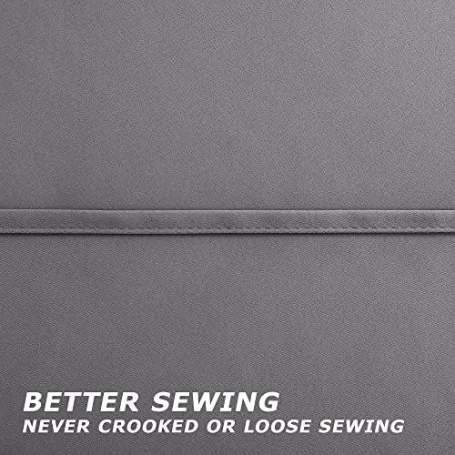 KOUFALL Gray Curtains 63 Inch Length 2 Panel Set for Kitchen,Room
