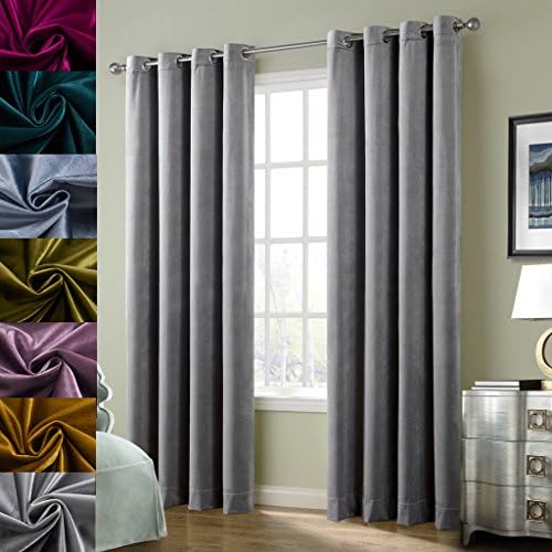 Cherry Home Super Soft Luxury Velvet Smoky Gray Classic Light Blocking