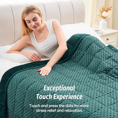 Wemore Weighted Blanket for Adults 25 lbs King Size 80"x87" Dark Green