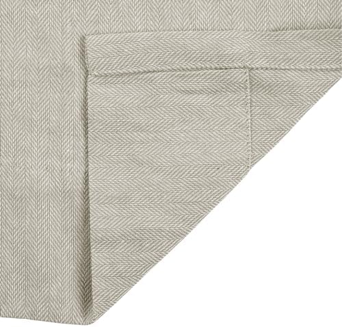 TWOPAGES Biscuit Linen Cotton Herringbone Grommet Curtain,52Wx108L,1