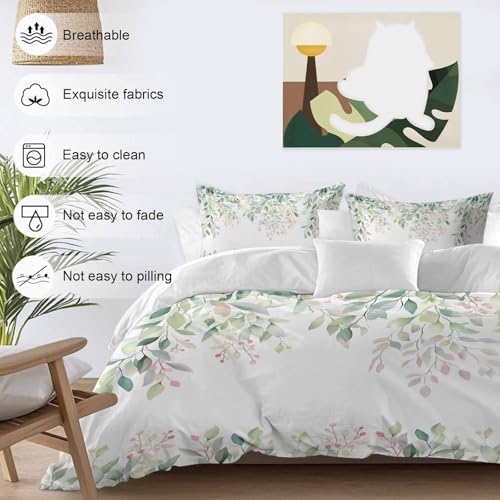 Chic D Duvet Cover Set Queen Size Leafs Plants Comforter Sets 1 Duvet