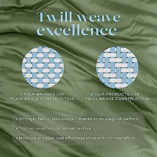 White Classic Sage Green Duvet Cover King Size, Microfiber Duvet Cover